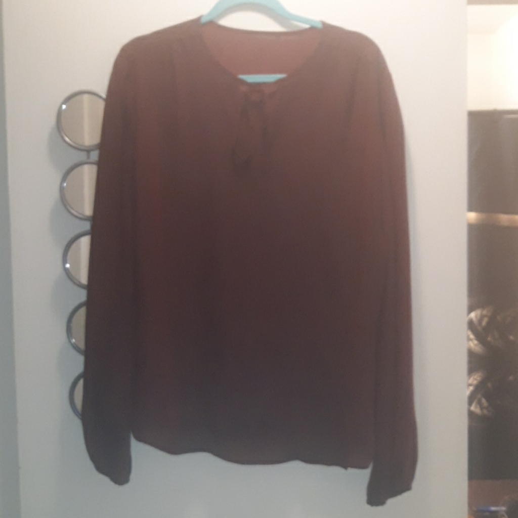 Wine Pullover Blouse